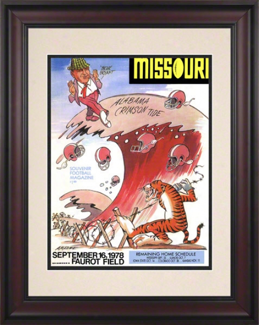 1978 Missouri Vs. Alabama 10.5x14 Framed Historic Football Print