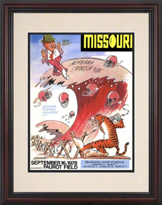 1978 Missouri Vs. Alabama 8.5 X 11 Framed Historic Football Print