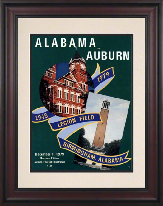 1979 Auburn Vs. Alabamma 10.5x14 Framed Historic Football Print