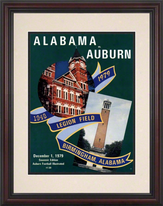 1979 Auburn Vs. Alabama 8.5 X 11 Framed Historic Football Print