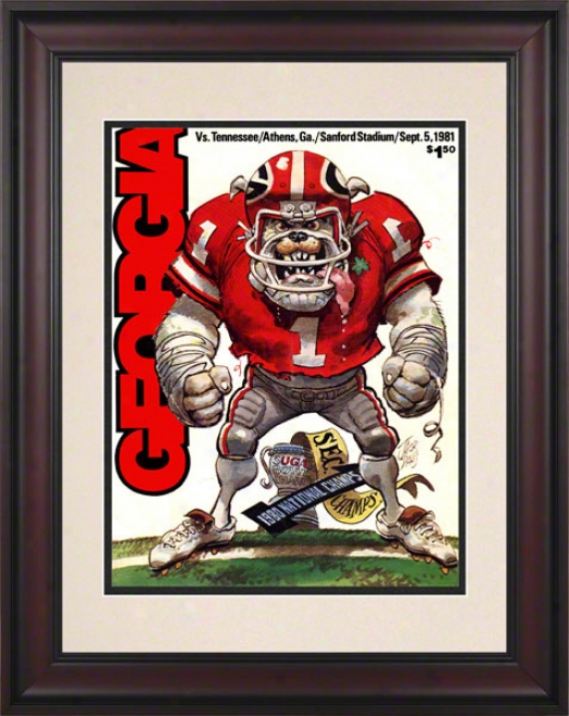 1981 Georgia Vs. Tennessee 10.5x14 Framed Historic Football Print