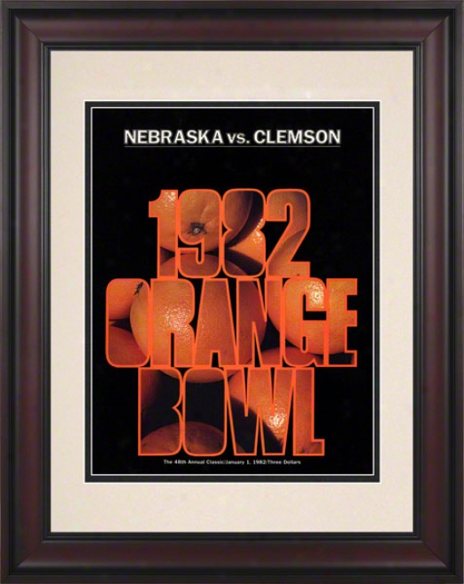 1982 Clemson Vs Nebraska 10 1/2 X 14 Framed Historic Football Poster