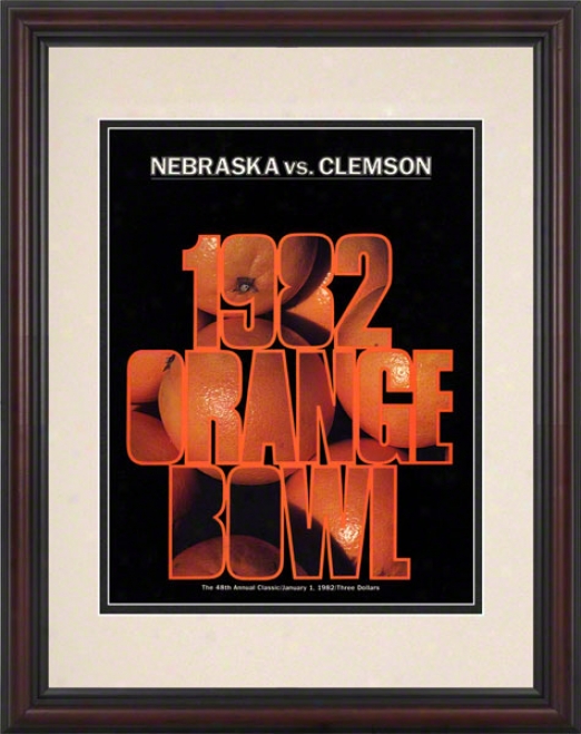 1982 Clemson Vs Nebraska 8.5 X 11 Framed Historic Football oPster