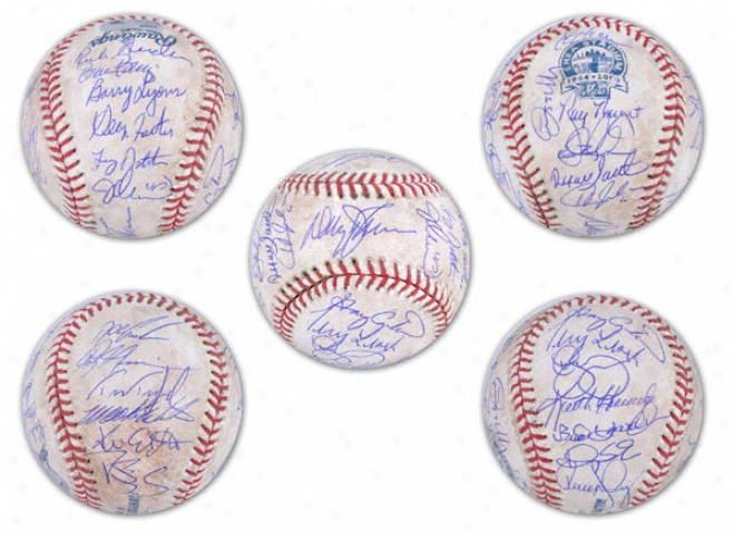 1986 New York Mets Team Signed Autographed Final Season Made of ~ Used Baseball