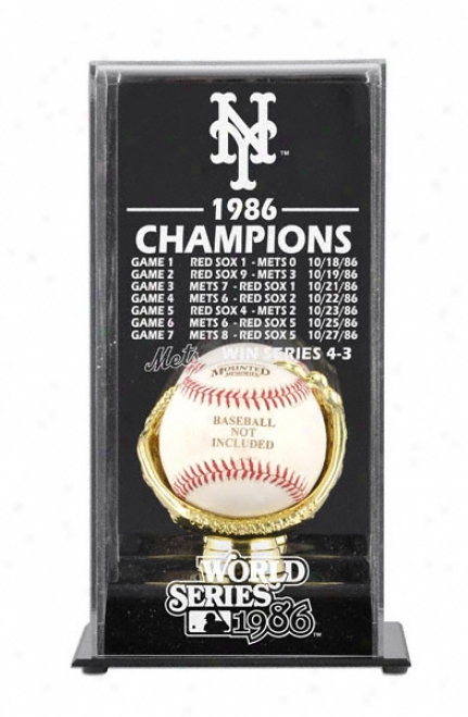 1986 New York Mets World Series Champs Display Case