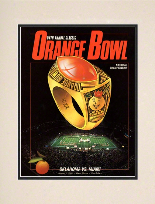 1988 Miami Vs Oklahoma 10.5x14 Mattec Historic Football Print