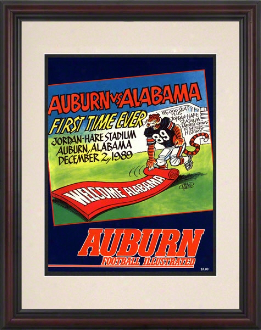 1989 Auburn Vs. Alabama 8.5 X 11 Framed Historic Football Print