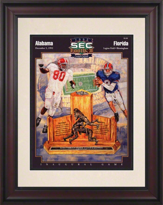 1992 Alabama Vs. Florida Sec Championship 10.5x14 Framed Historic Football Print