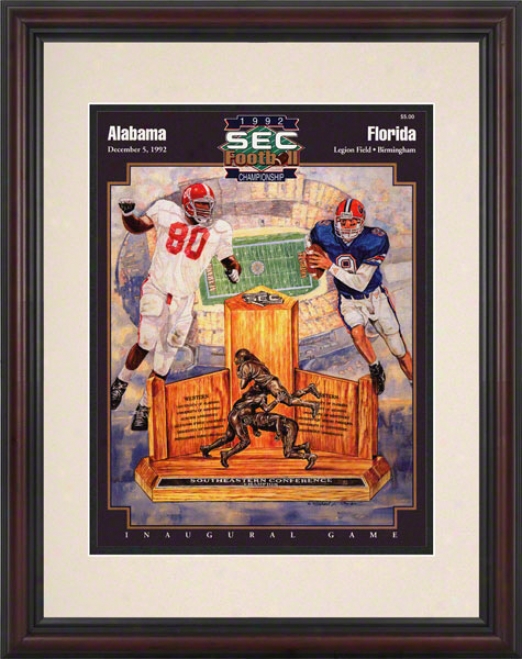 1992 Alabama Vs. Florida Sec Championship 8.5 X 11 Framed Historic Football Print