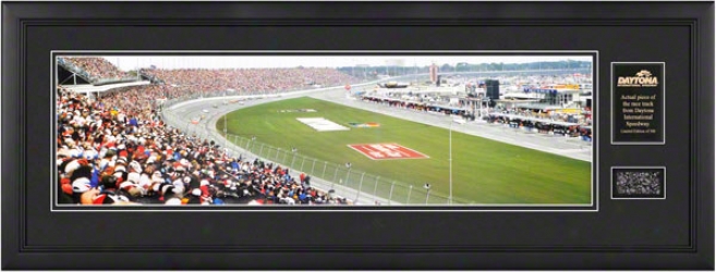 1998 Daytona 500 Framed Unsigned Panoramic Photograph With Track Pkece