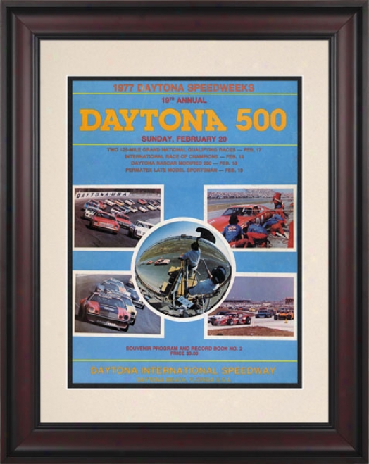 19th Annual 1977 Daytona 50 0Framed 10.5 X 14 Program Print