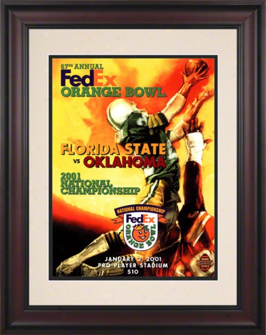 2001 Oklahoma Vs Florida State 10.5x14 Framed Historic Football Print