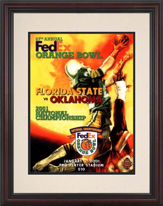 2001 Oklahoma Vs Florida State 8.5 X 11 Framed Histlric Footbal lPrint