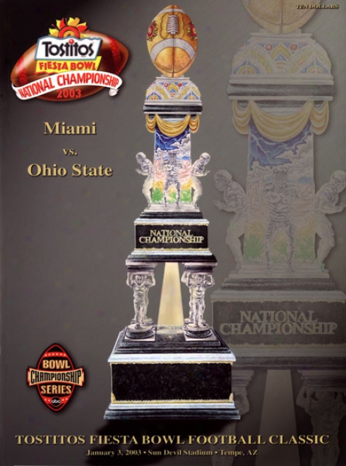 2003 Ohio State Buckeyes Vs. Miami Hurricanes 36 X 48 Canvas Historic Football Prinr