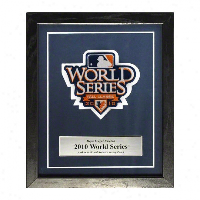 2010 World Series Embroidered Commemkrative Patch Mat And Frame