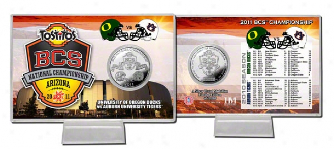 2011 Bcs Championship Game Commemorative Silver Coin Card