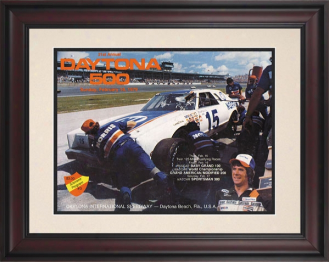 21st Annual 1979 Daytona 500 Framed 10.5 X 14 Program Print