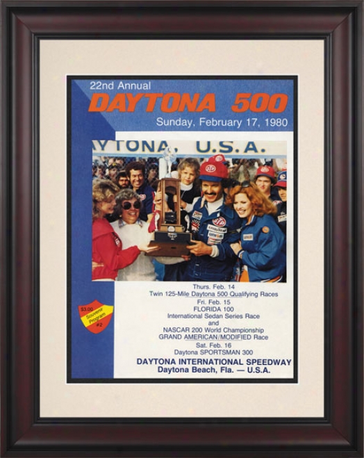 22nd Annual 1980 Daytona 500 Framed 10.5 X 14 Program Print