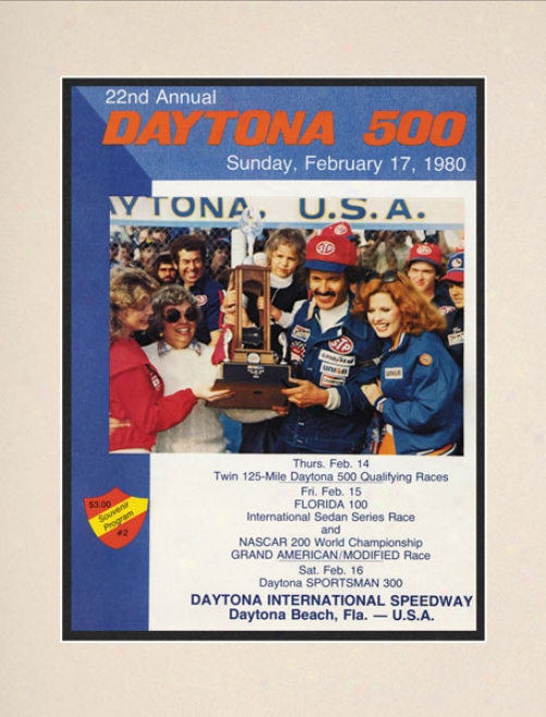 22nd Annual 1980 Daytona 500 Matted 10.5 X 14 Program Print