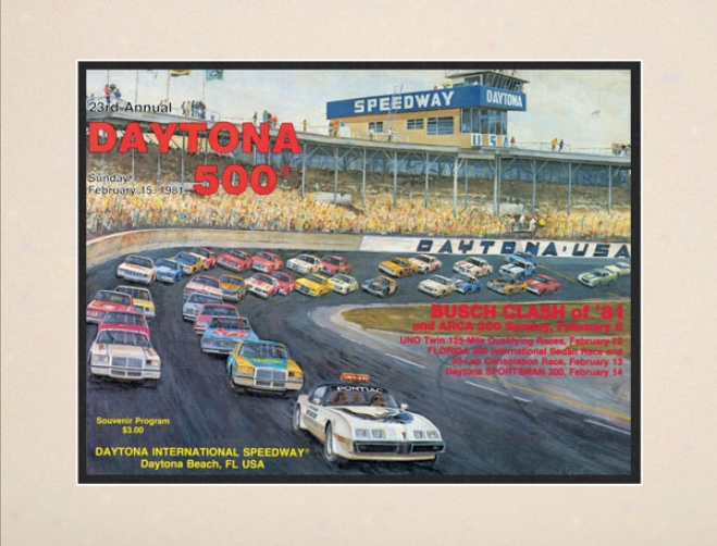 23rd Annual 1981 Daytona 500 Matted 10.5 X 14 Program Print