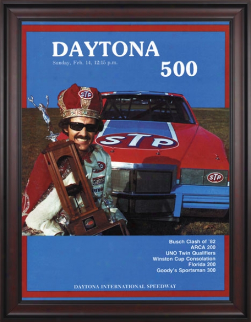 24th Annual 1982 Daytona 500 Framed 36 X 48 Program Print