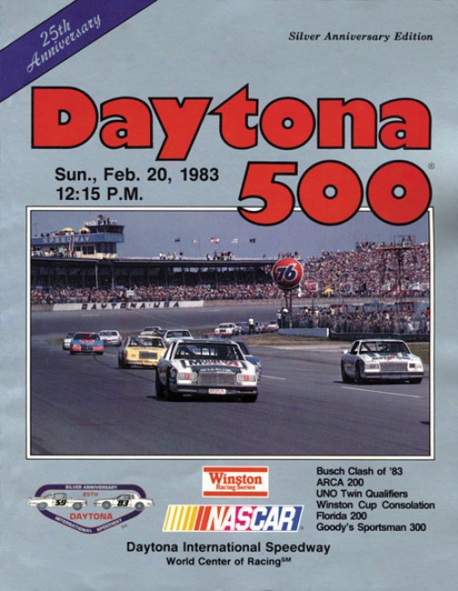 25th Annual 1983 Daytona 500 Canvas 22 X 30 Program Print