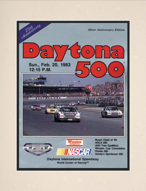 25th Annual 1983 Daytona 5O0 Matted 10.5 X 14 Program Print