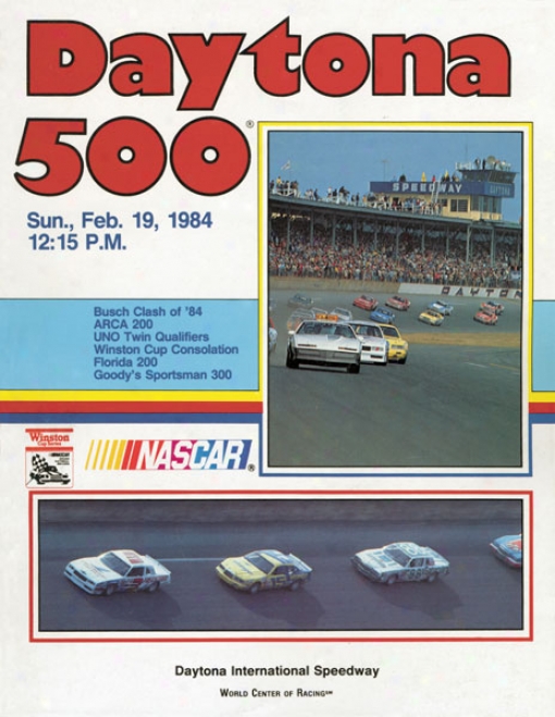 26th Annual 1984 Daytona 500 Canvas 22 X 30 Program Print