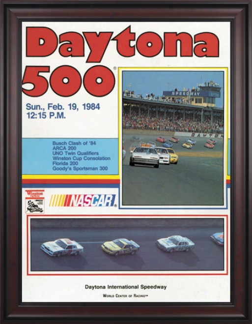 26th Annual 19884 Daytona 500 Framed 36 X 48 Program Print