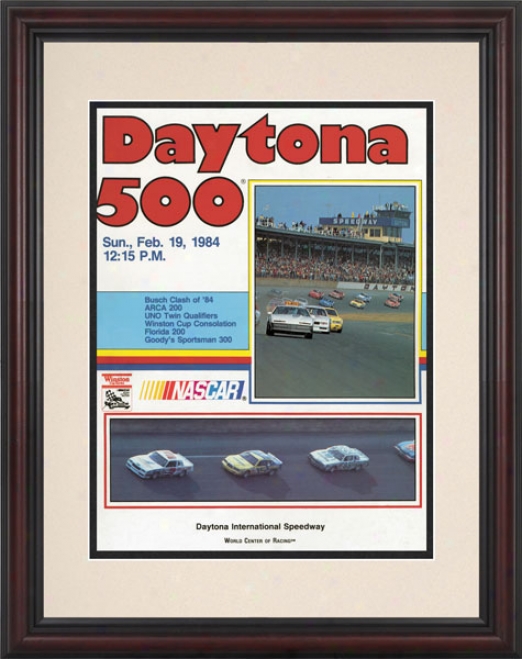 26th Annual 1984 Daytona 500 Framed 8.5  X 11 Program Print