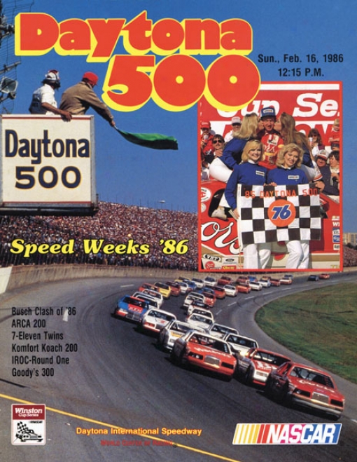 28th Annual 1986 Daytona 500 Canvas 22 X 30 Program Print