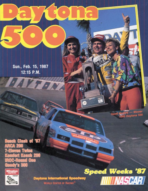 29th Yearly publication 1987 Daytona 500 Canvas 36 X 48 Program Print