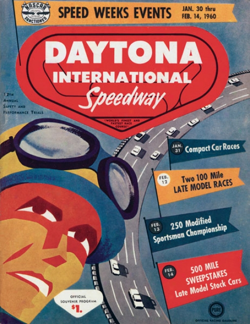 2nd Annual 1960 Daytona 500 Canvas 36 X 48 Prograk Print