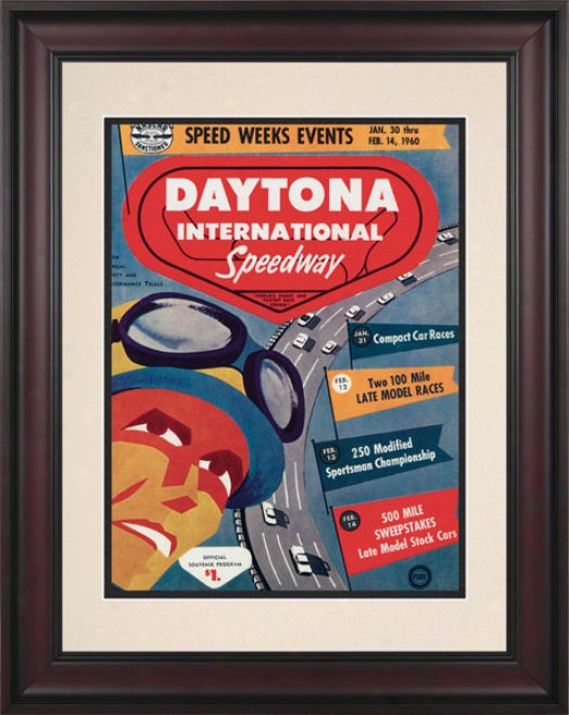 2nd Annual 1960 Daytona 5O0 Framed 10. 5X 14 Program Print