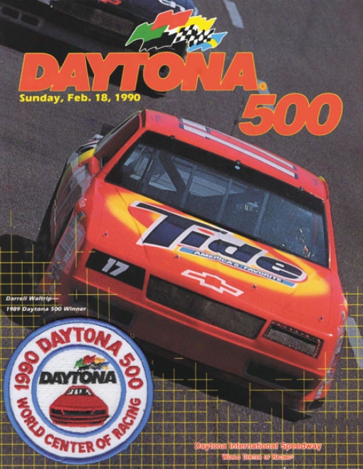 32nd Annuap 1990 Daytona 500 Canvas 22 X 30 Program Print