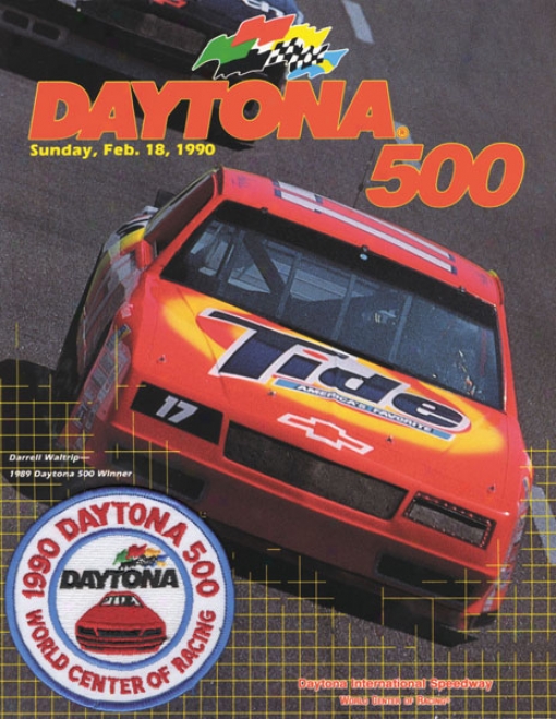 32nd Annual 1990 Daytona 500 Canvas 36 X 48 Program Print