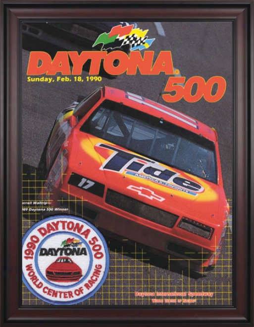 32nd Annual 1990 Daytona 500 Framed 36 X 48 Program Print