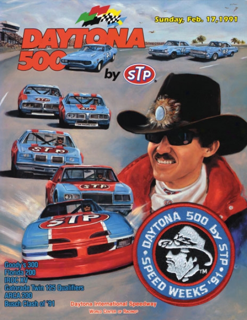 33rd Annual 1991 Daytona 500 Canvas 36 X 48 Program Print