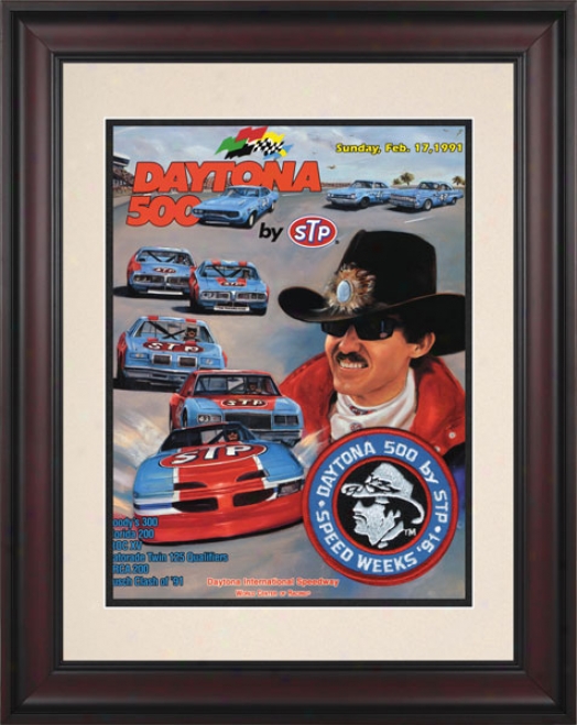 33rd Annual 1991 Daytona 500 Framed 10.5 X 14 Program Print