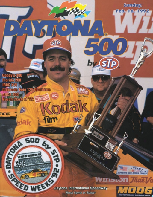 34th Annual 1992 Daytona 500 Canvas 22 X 30 Program Print