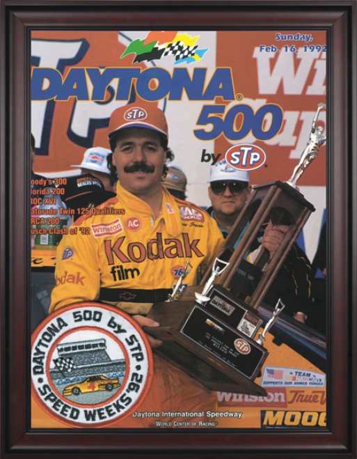 34th Yearly publication 1992 Daytona 500 Framed 36 X 48 Program Print