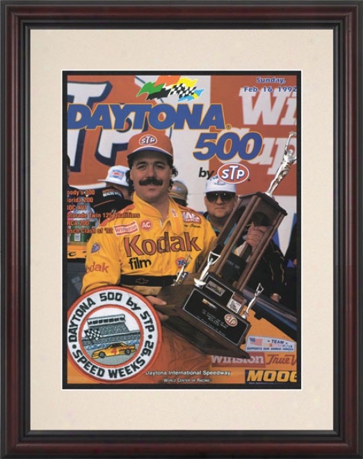 34th Yearly publication 1992 Daytona 500 Framed 8.5  X 11 Program Print