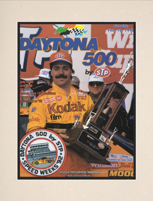 34th Annual 1992 Daytona 500 Matted 10.5 X 14 Program Mark