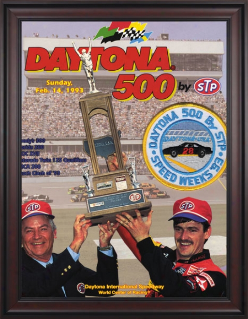 35th Annual 1993 Daytkna 500 Framed 36 X 48 Program Print