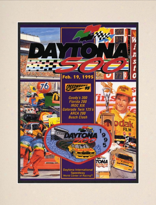 37th Annual 1995 Daytona 500 Matted 10.5 X 14 Program Print