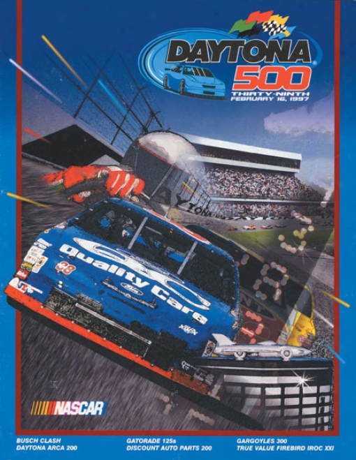 39th Annual 1997 Daytona 500 Canvas 22 X 30 Program Print