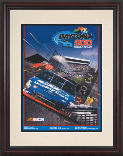 39th Annual 1997 Daytona 500 Framedd 8 .5  X 11 Program Print