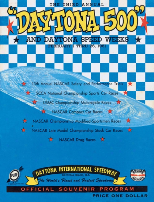 3rd Annual 1961 Daytona 500 Canvas 22 X 30 Program Print