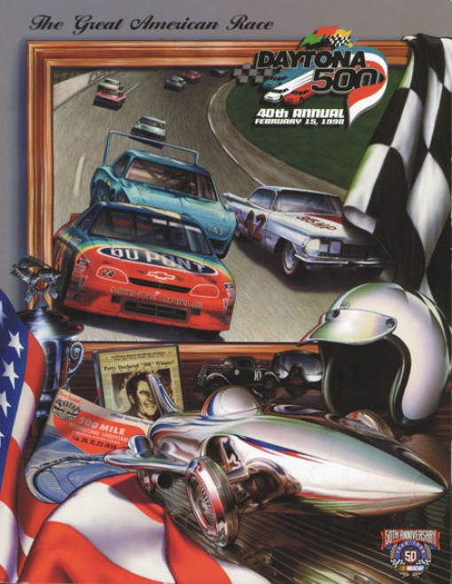 40th Annual 1998 Daytona 500 Canvas 22 X 30 Program Print