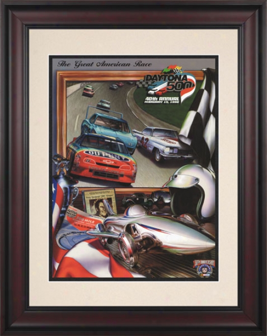 40ht Annual 1998 Daytona 500 Framed 10.5 X 14 Program Print